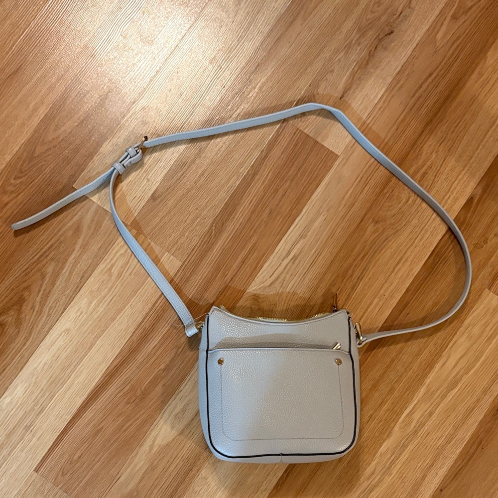 Elegant Gray Leather Crossbody Bag